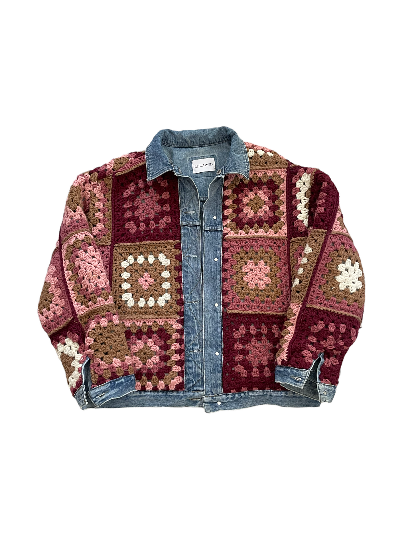 Reversible Crochet Trucker Jacket XL