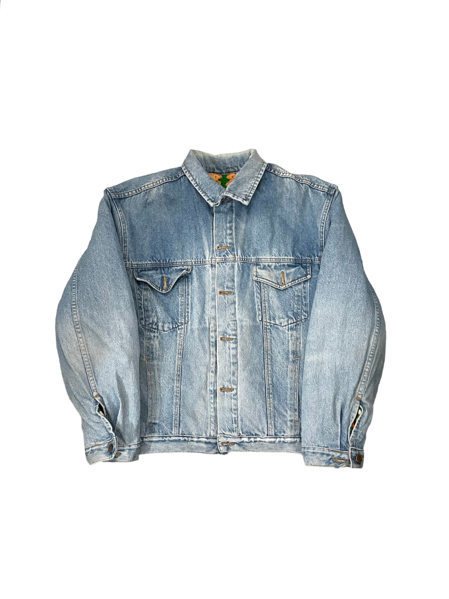 Reversible Crochet Trucker Jacket XL