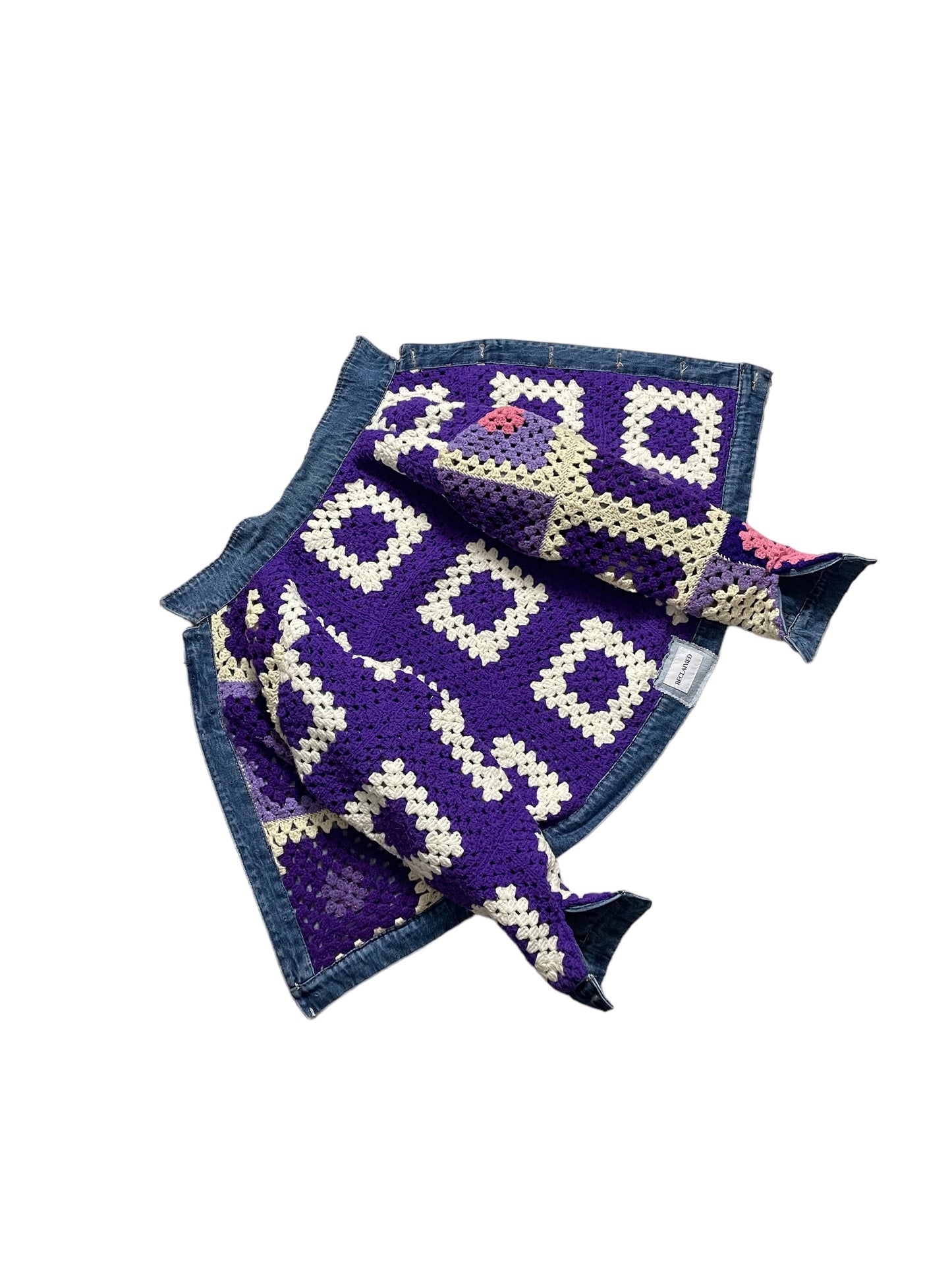 Reversible Crochet Trucker Jacket Large