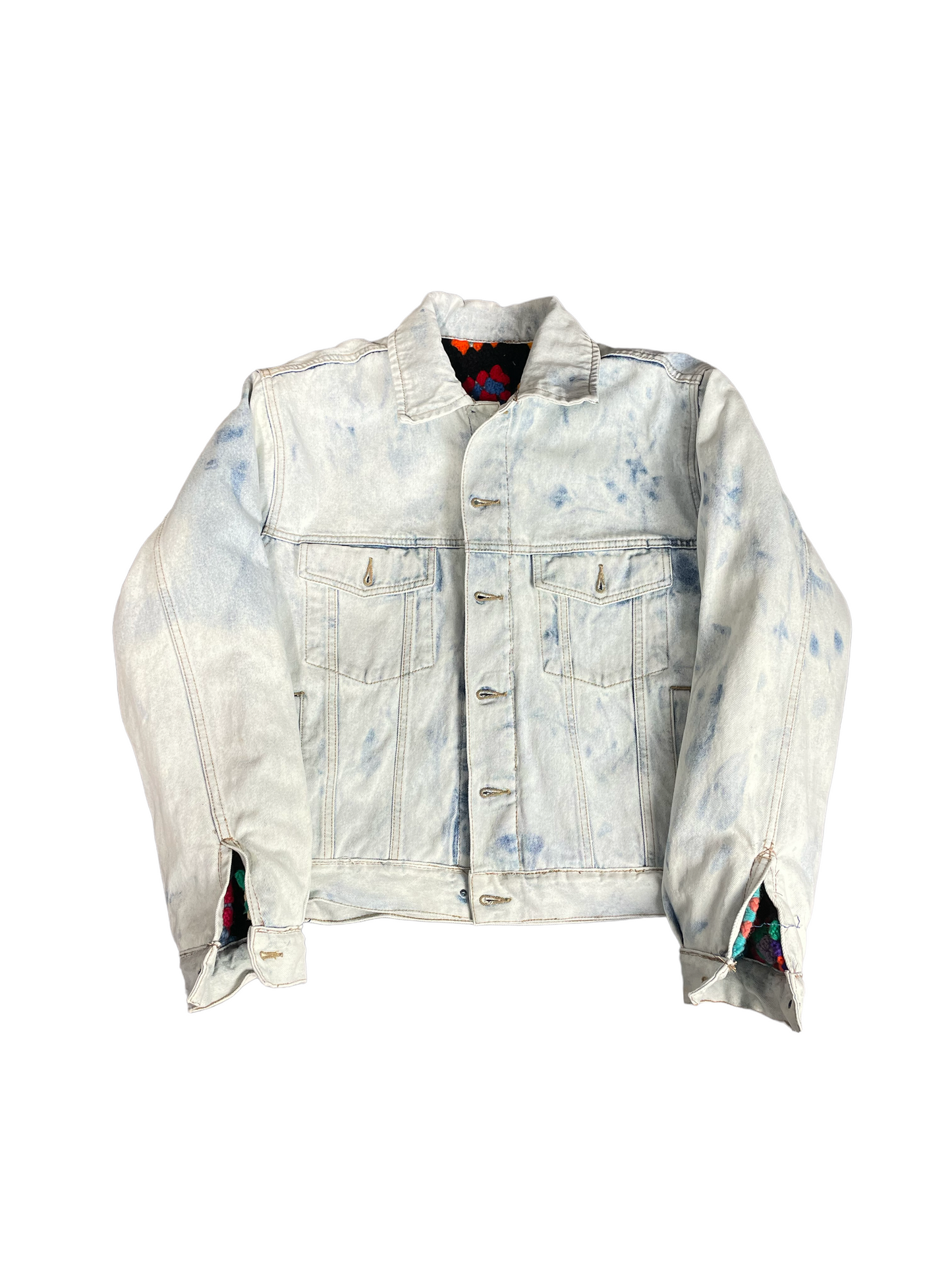 Reversible Crochet Trucker Jacket Medium