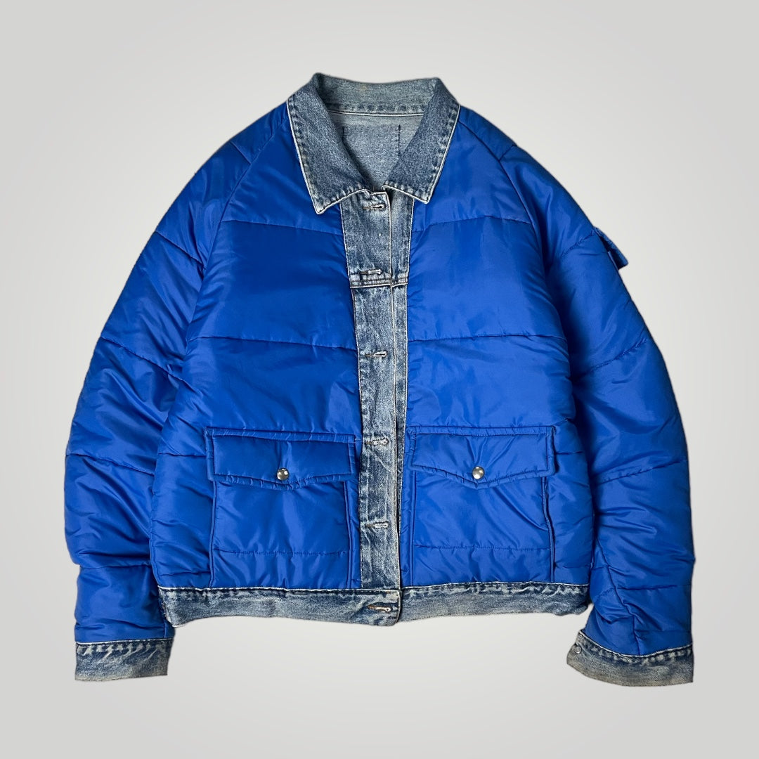 Reversible Puffer Trucker Jacket Large