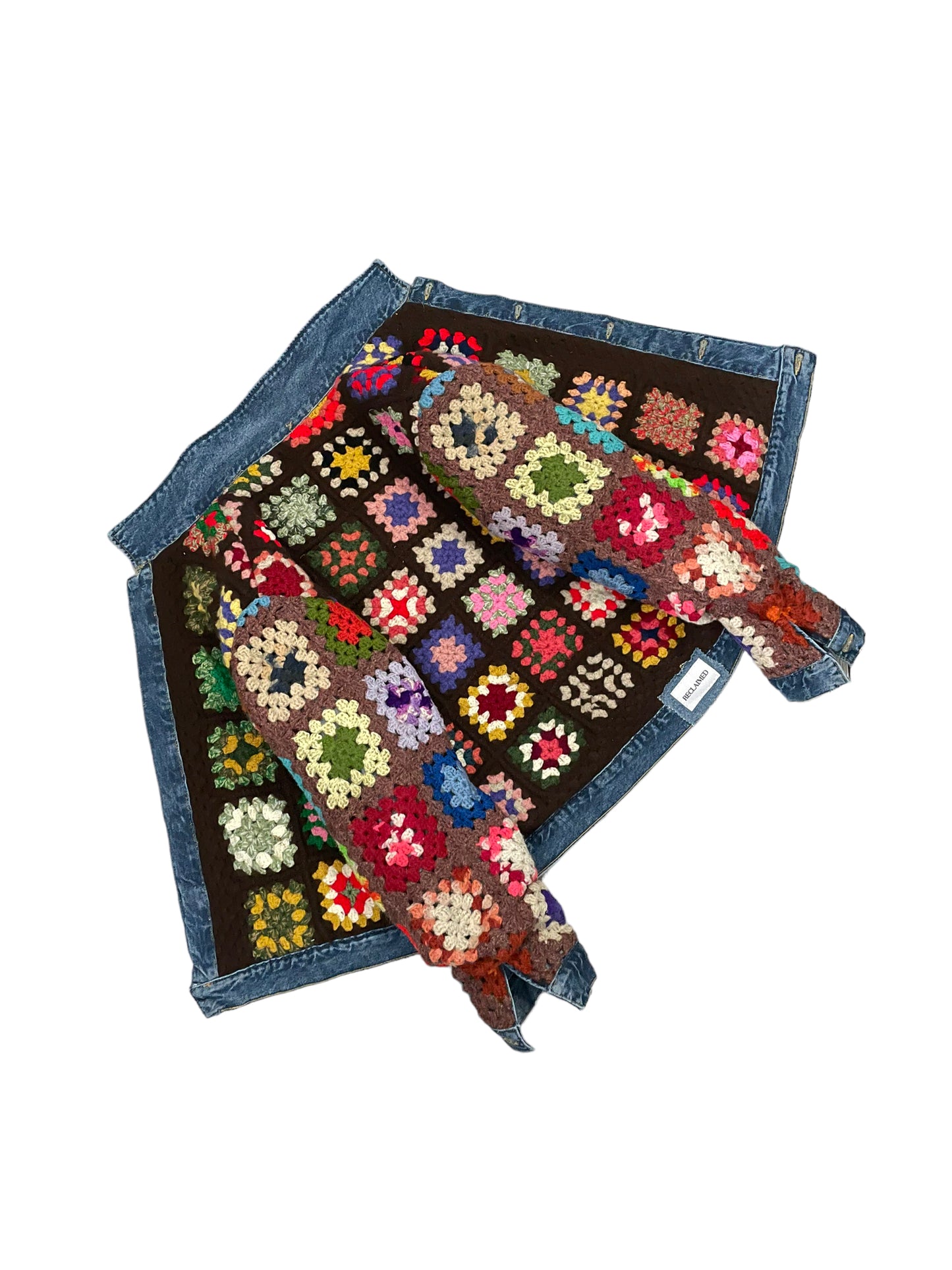 Reversible Crochet Trucker Jacket Large