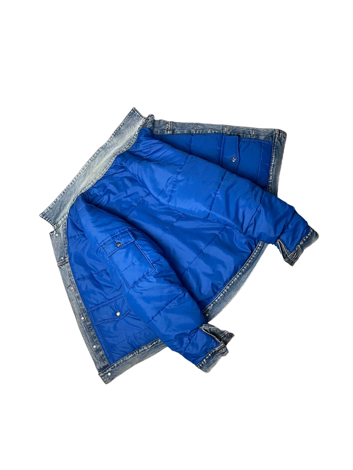 Reversible Puffer Trucker Jacket Large