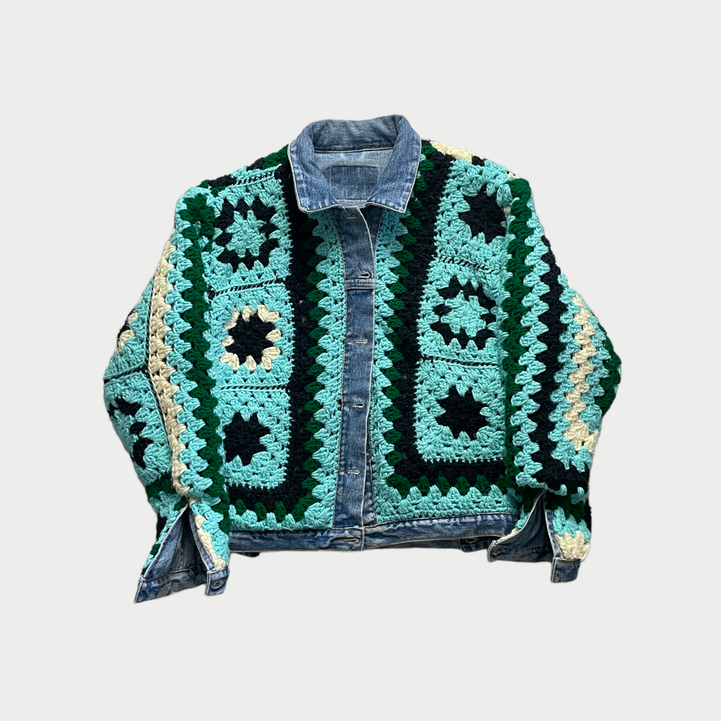 Reversible Crochet Trucker Jacket Small