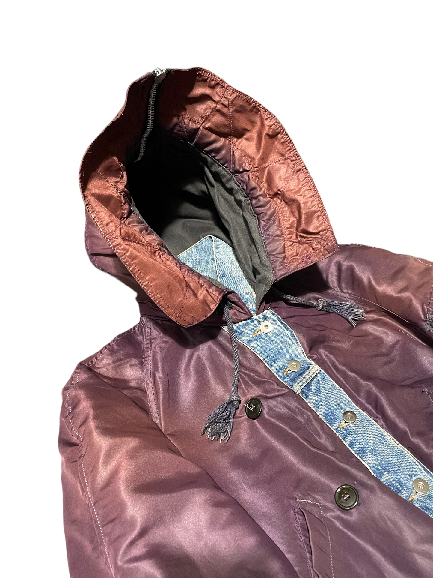 Reversible Sun Kissed N-2A Snorkel Trucker Jacket Cropped Medium