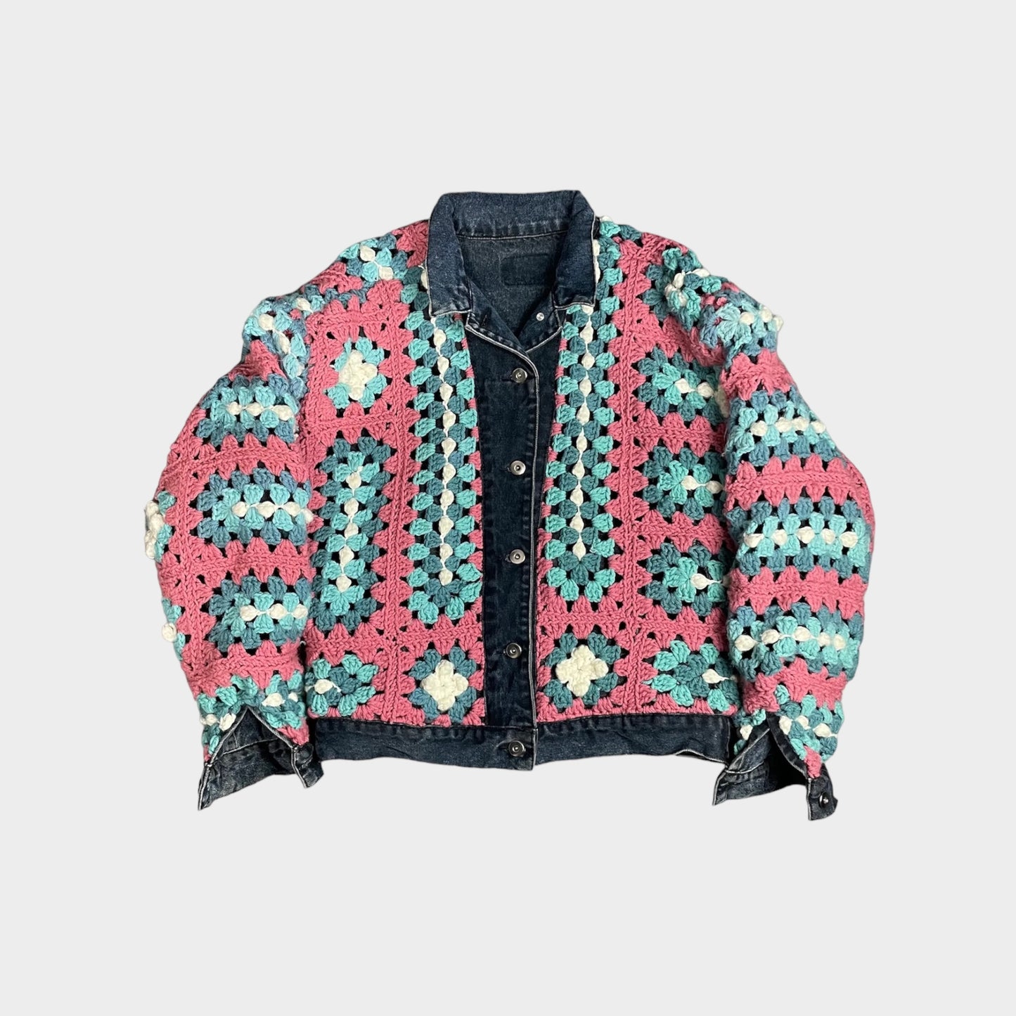 Reversible Crochet Trucker Jacket Small