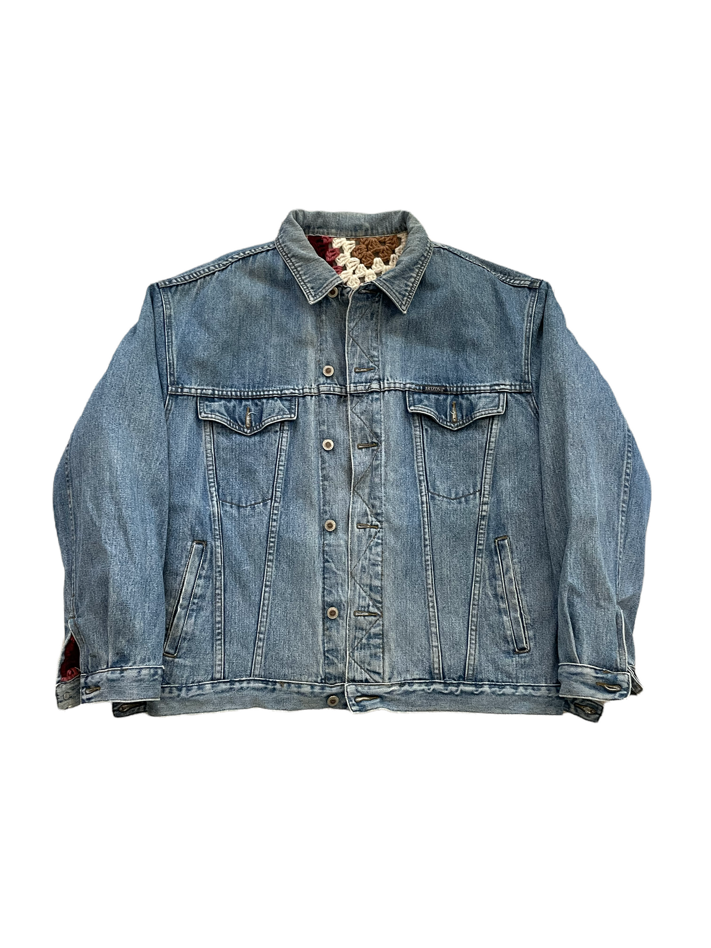 Reversible Crochet Trucker Jacket XL
