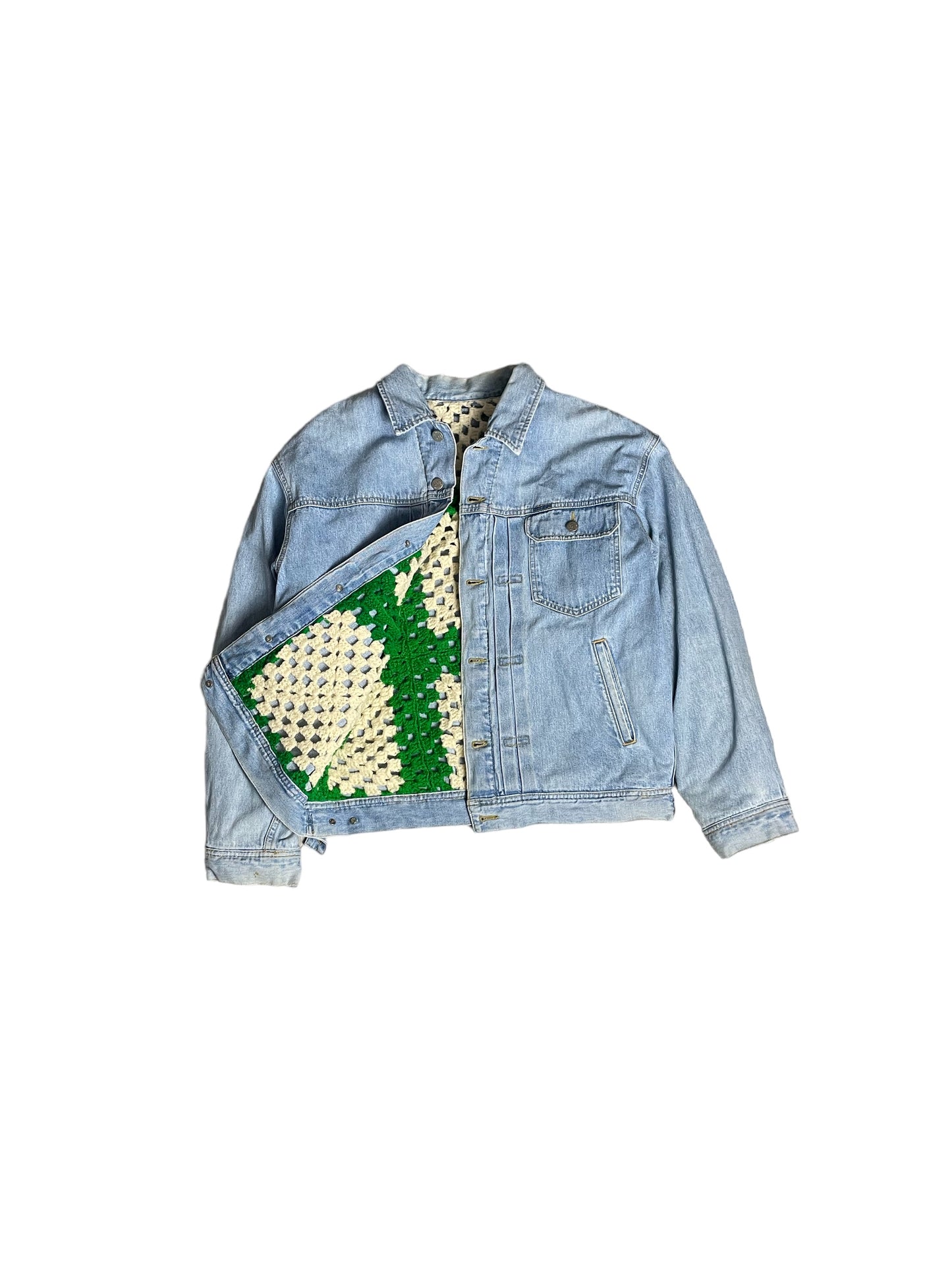 1/1 Reversible Crochet Trucker Jacket Large
