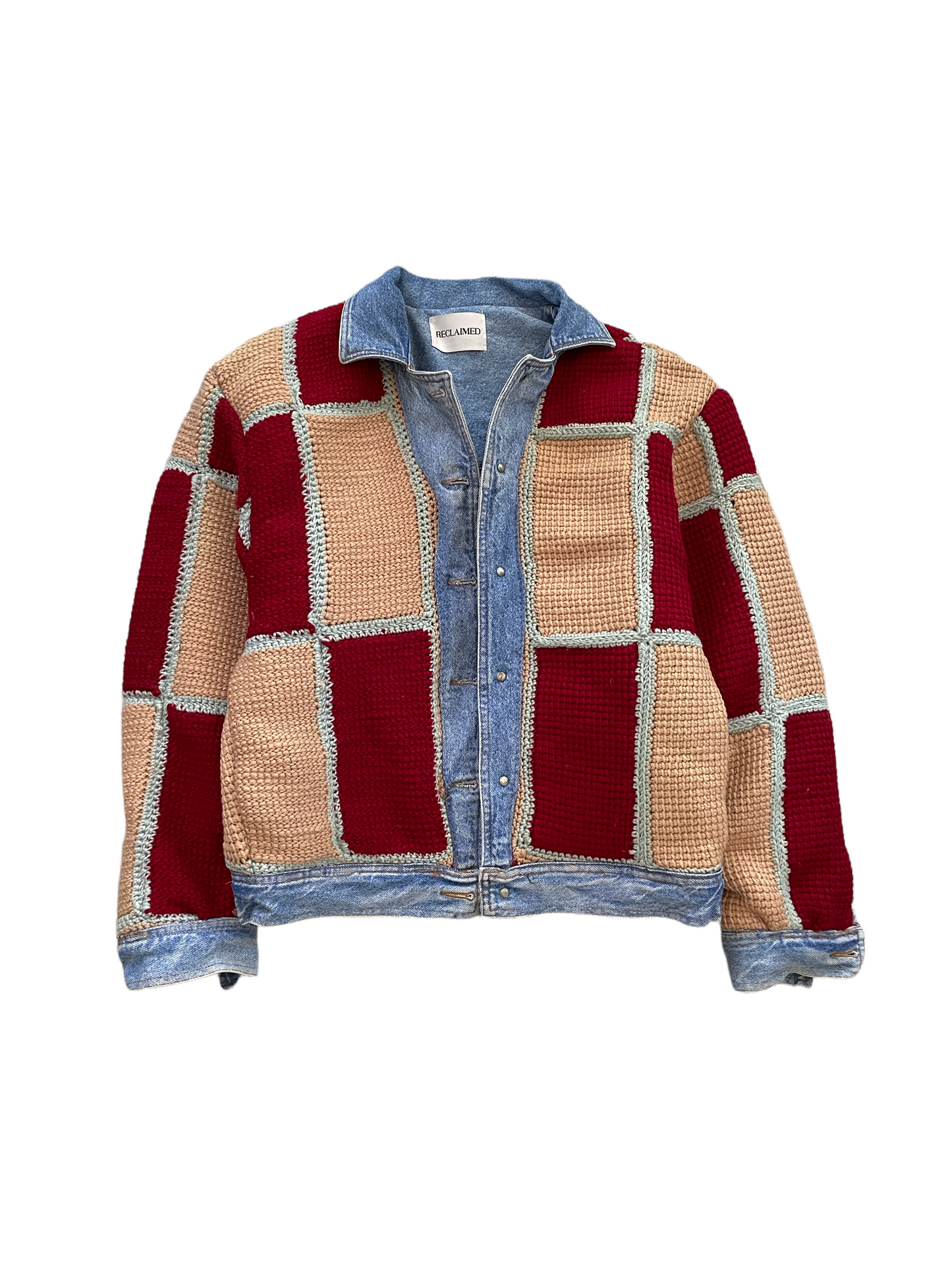 Reversible Crochet Trucker Jacket Small