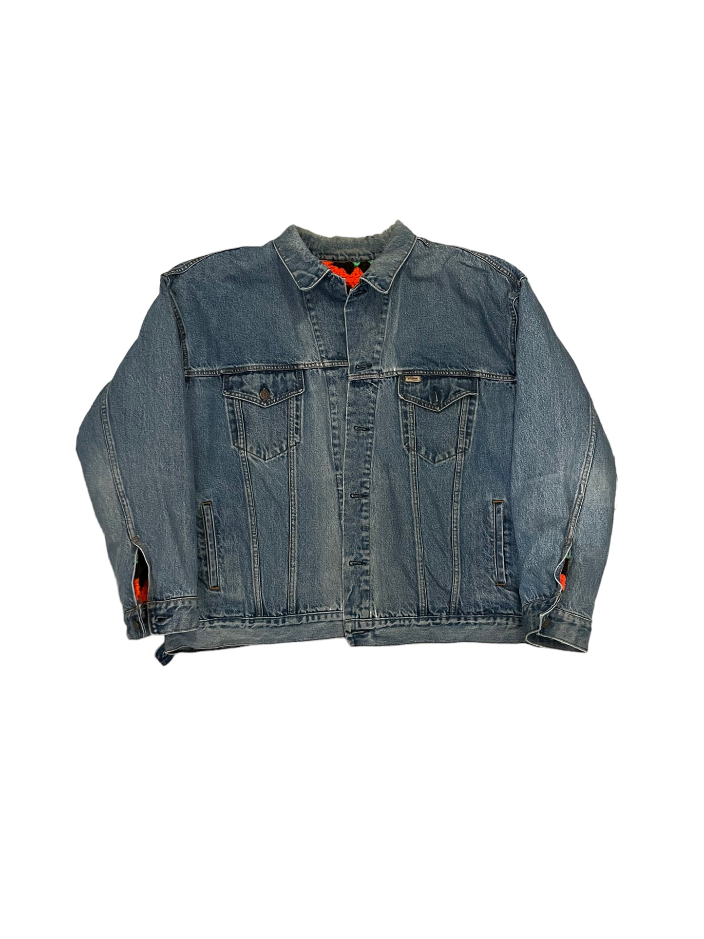 Reversible Crochet Trucker Jacket XXL