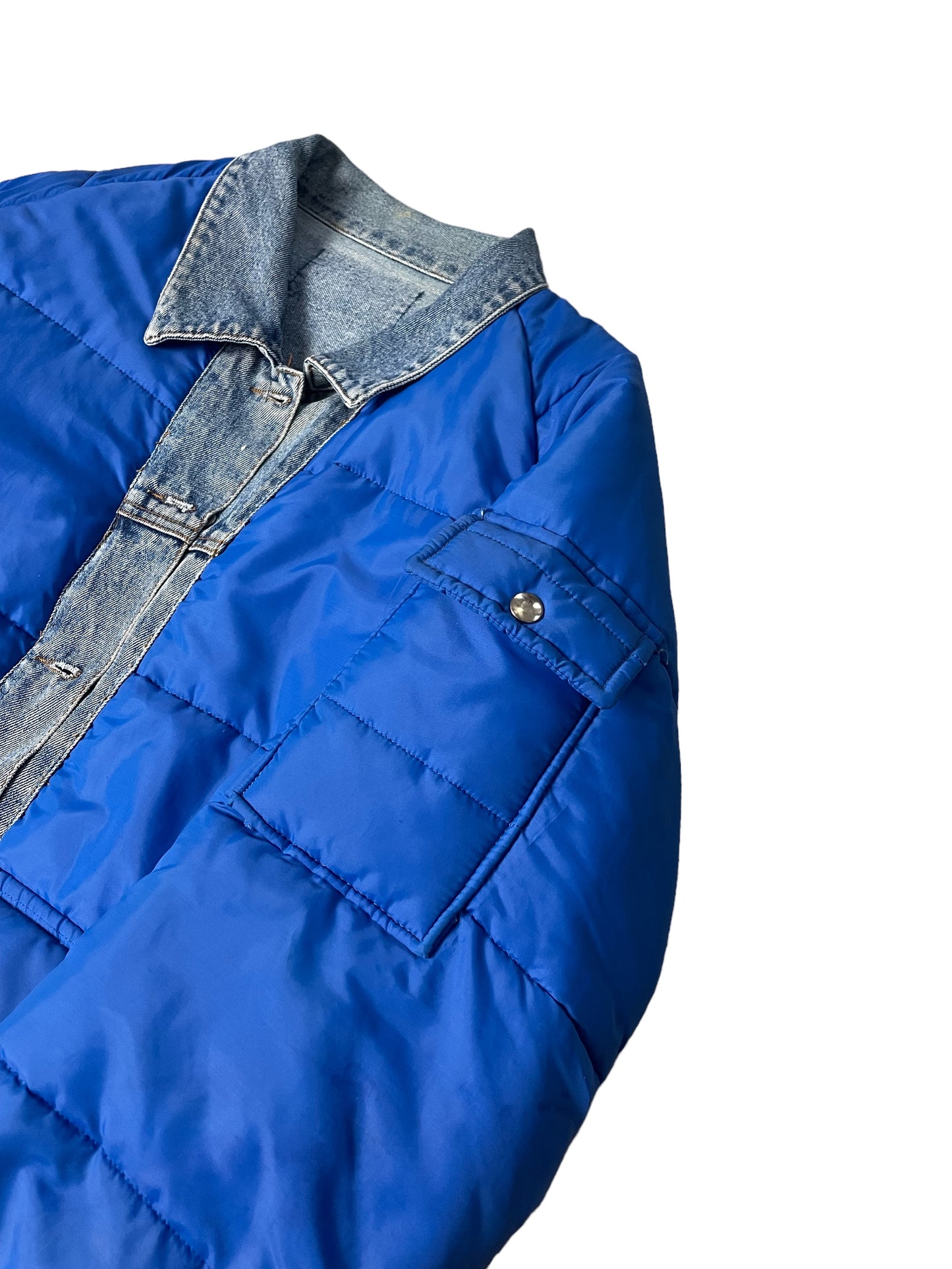 Reversible Puffer Trucker Jacket Large