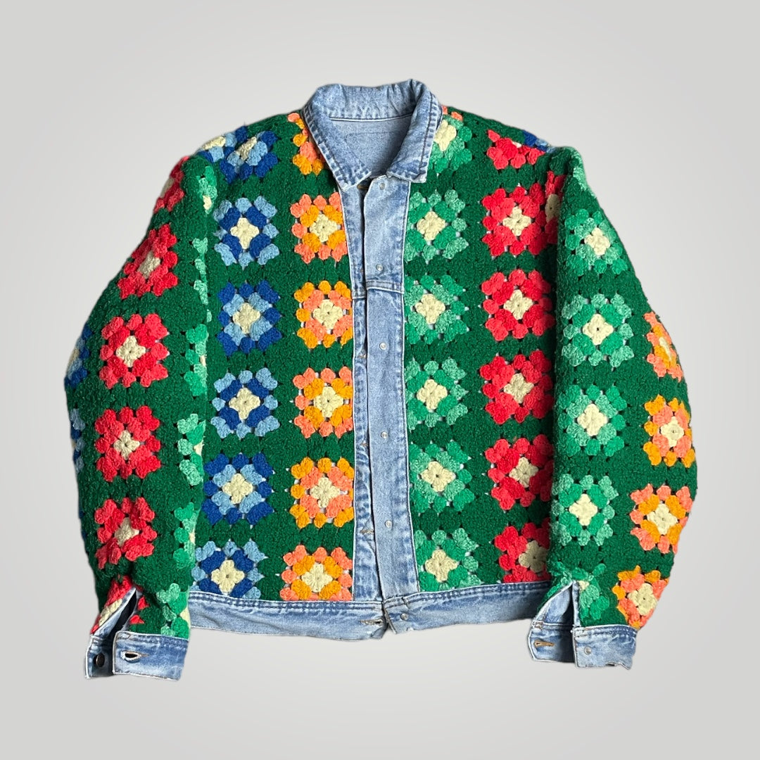 1/1 Reversible Crochet Trucker Jacket Medium
