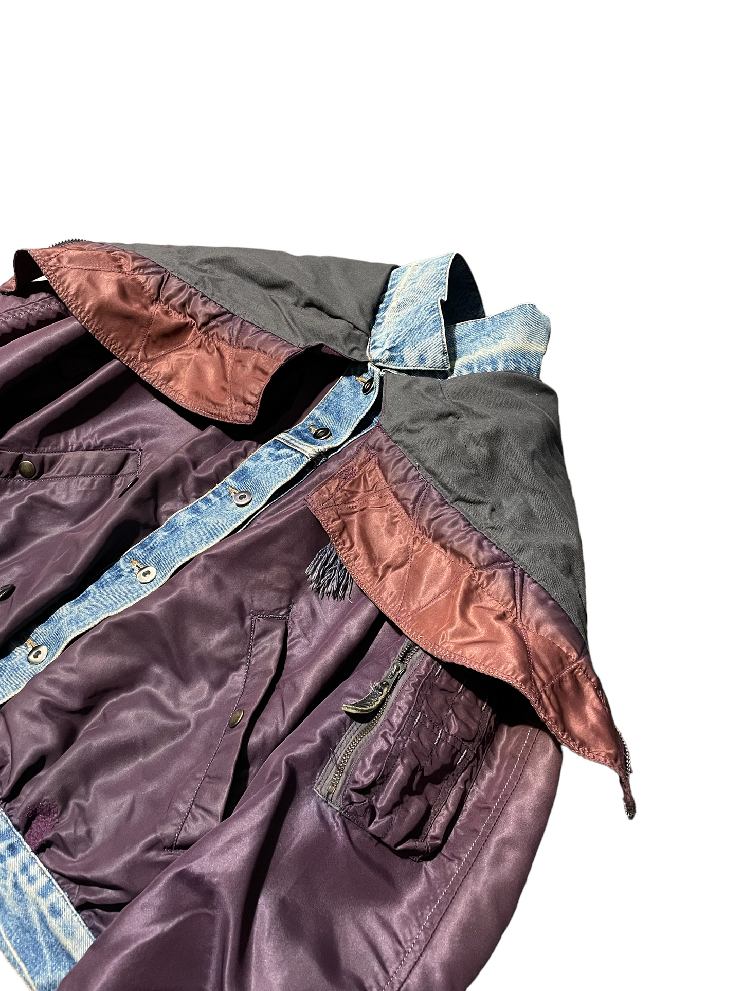 Reversible Sun Kissed N-2A Snorkel Trucker Jacket Cropped Medium