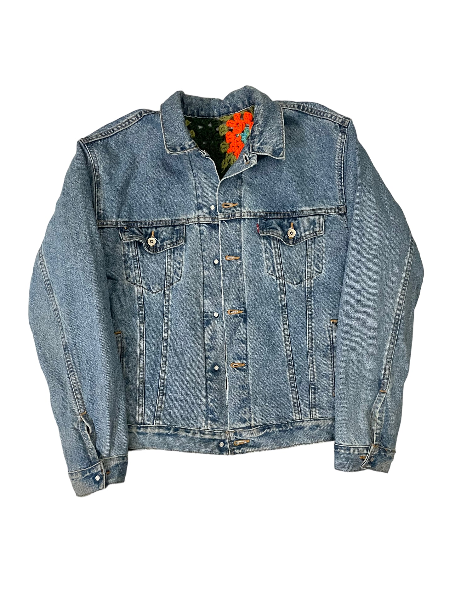 Reversible Crotchet Trucker Jacket Large
