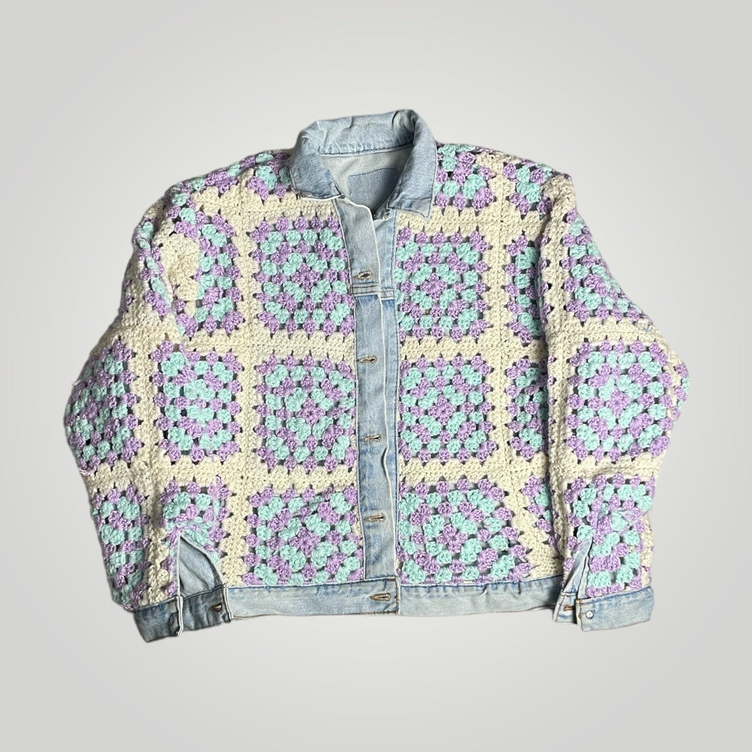 1/1 Reversible Crochet Trucker Jacket Large