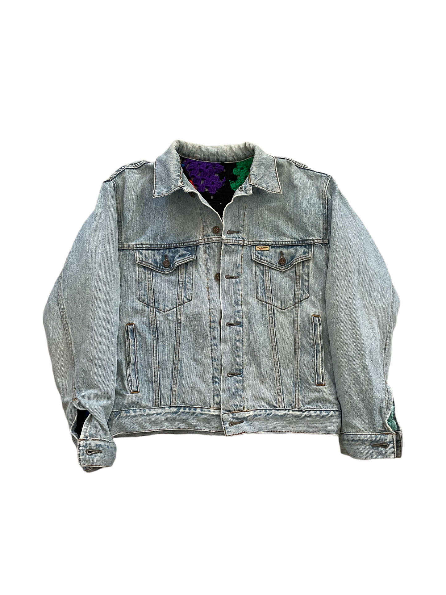 Reversible Crochet Trucker Jacket Small