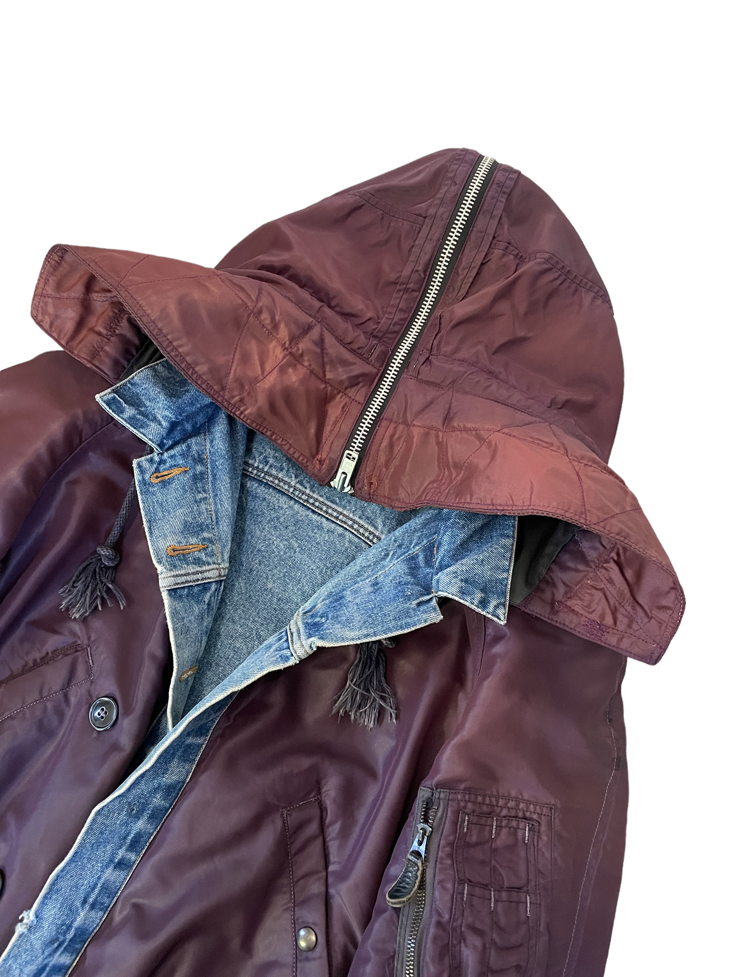 Reversible Sun Kissed N-2A Snorkel Trucker Jacket Cropped Medium