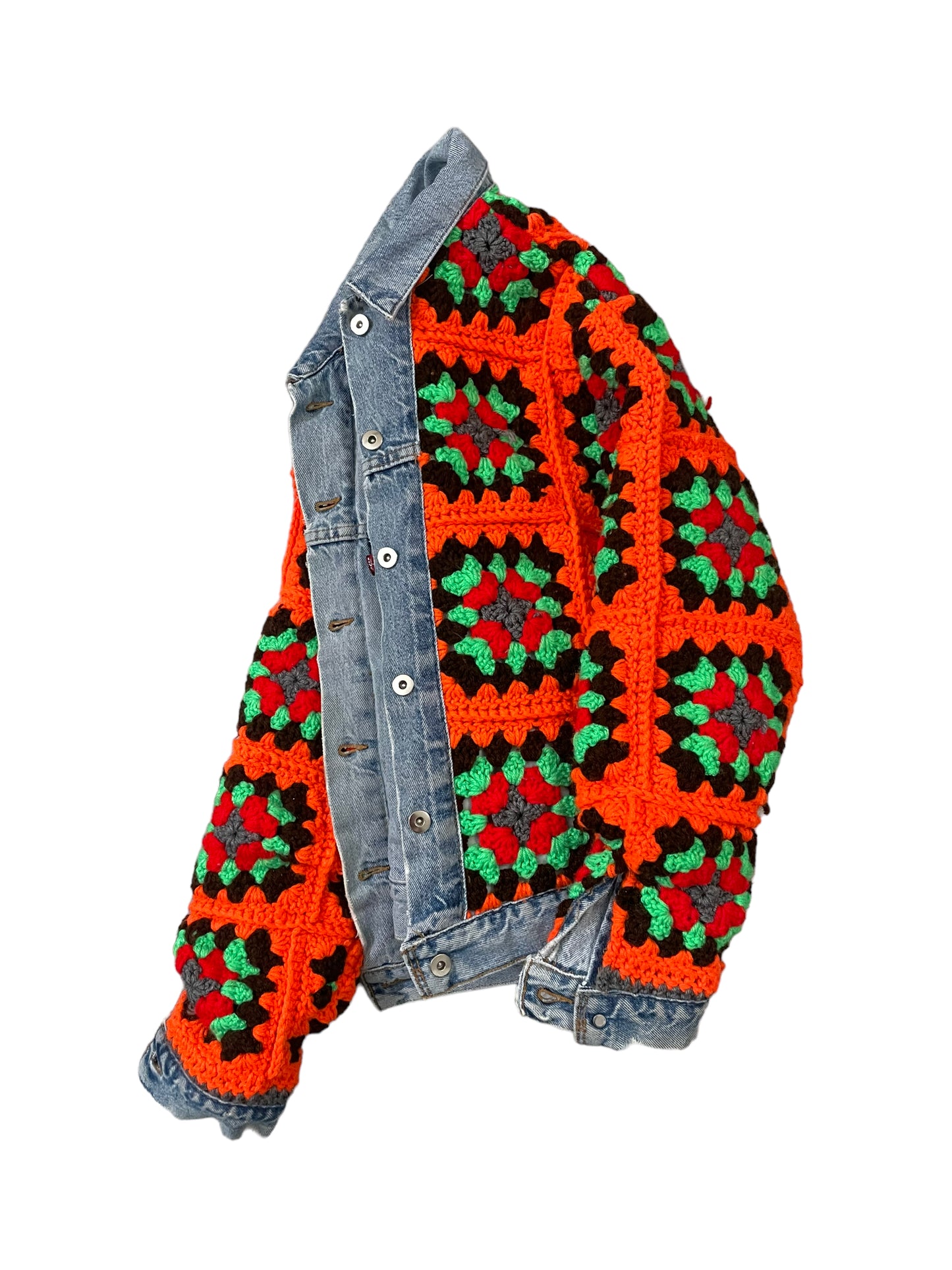 Reversible Crotchet Trucker Jacket Small