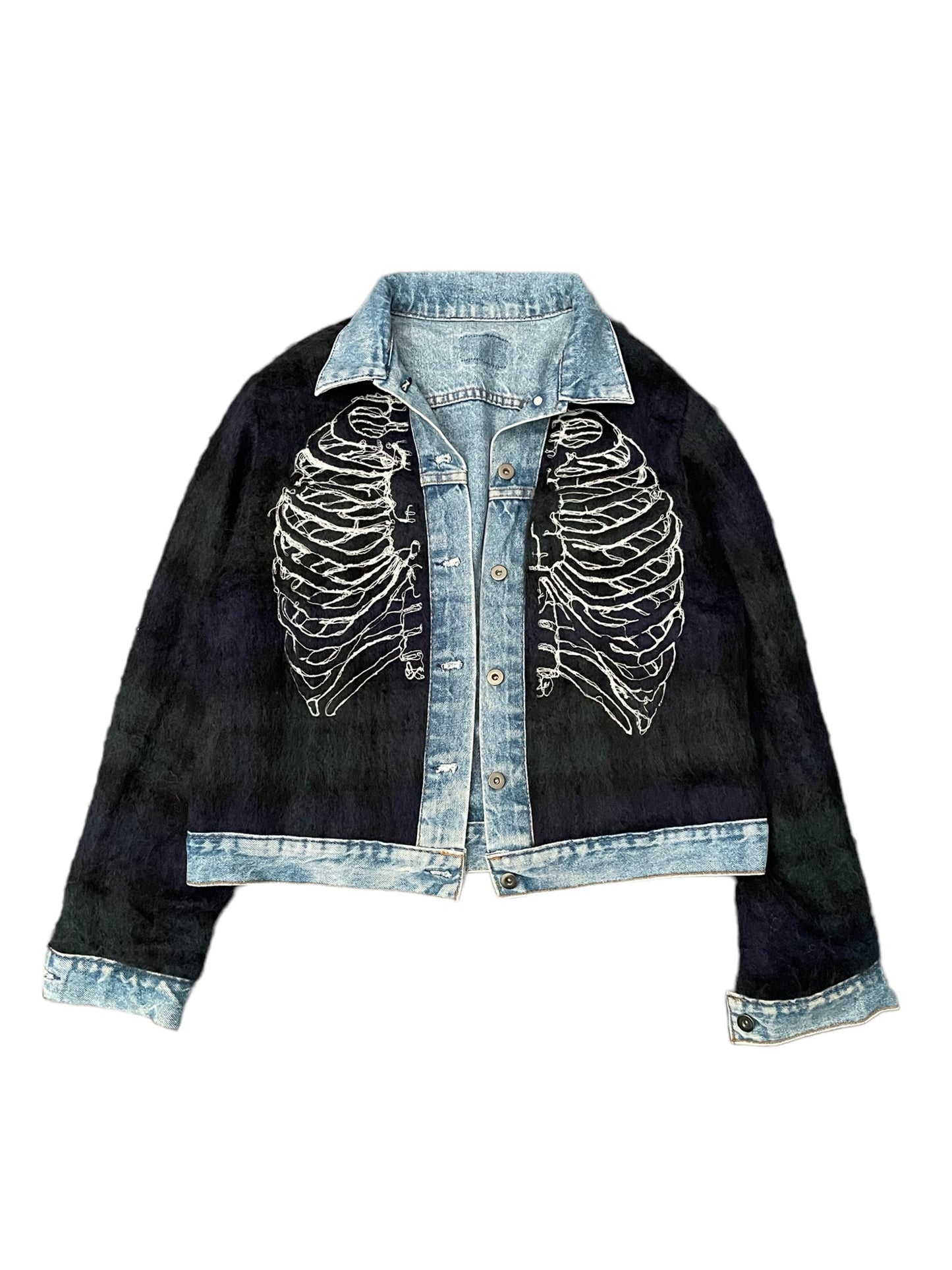Defective Garments x Reclaimed Ribcage Mohair Reversible Trucker Jacket Small