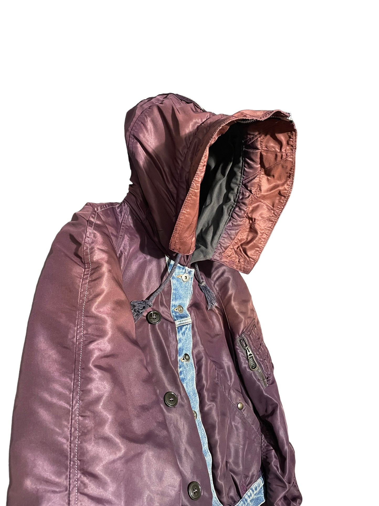 Reversible Sun Kissed N-2A Snorkel Trucker Jacket Cropped Medium