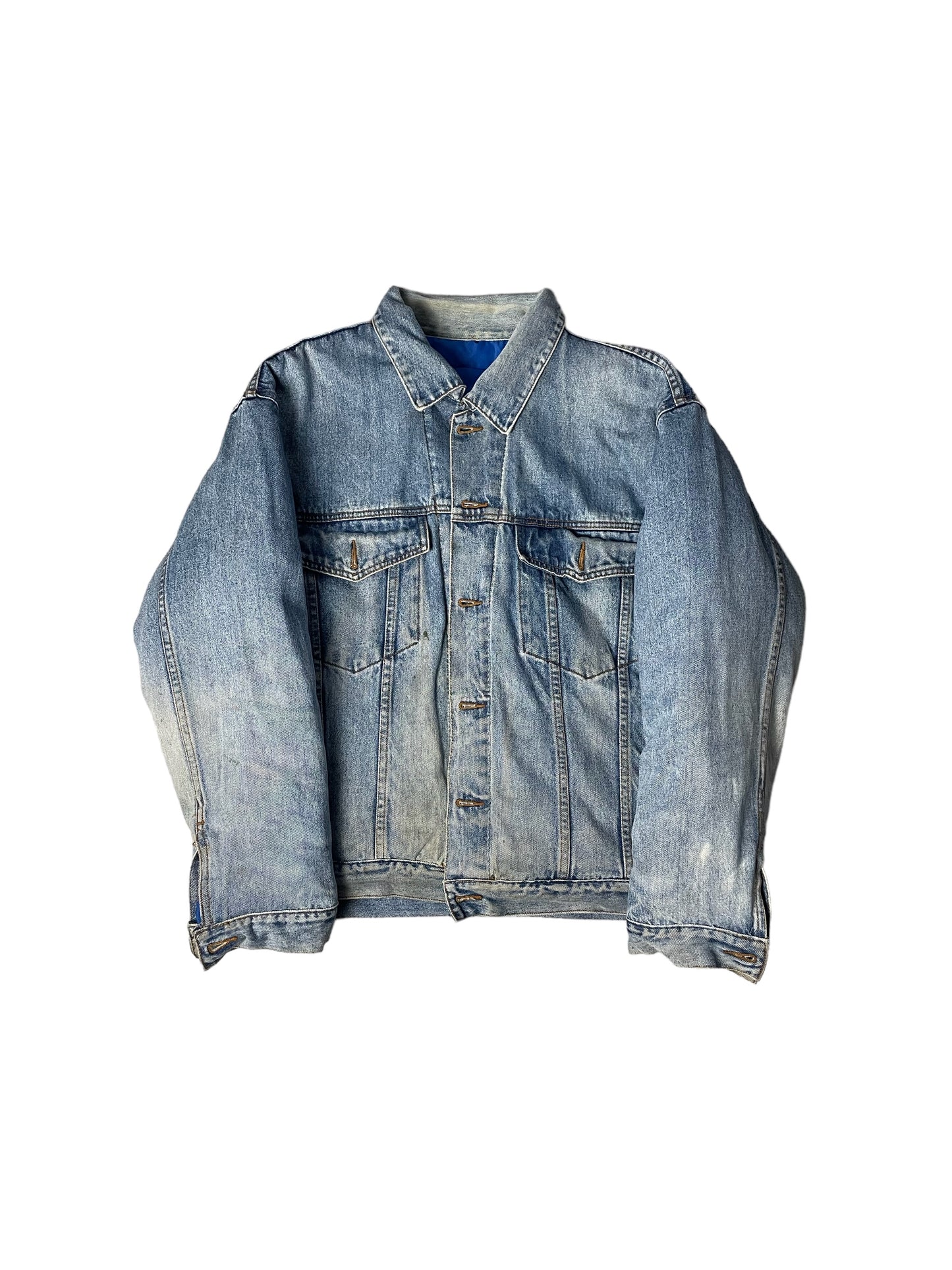 Reversible Puffer Trucker Jacket Large