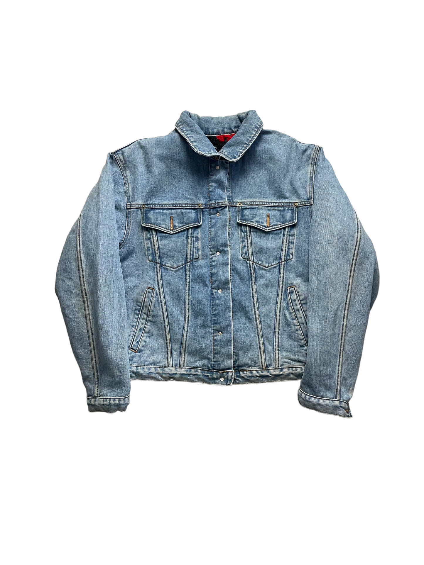 Reversible crochet trucker jacket Medium