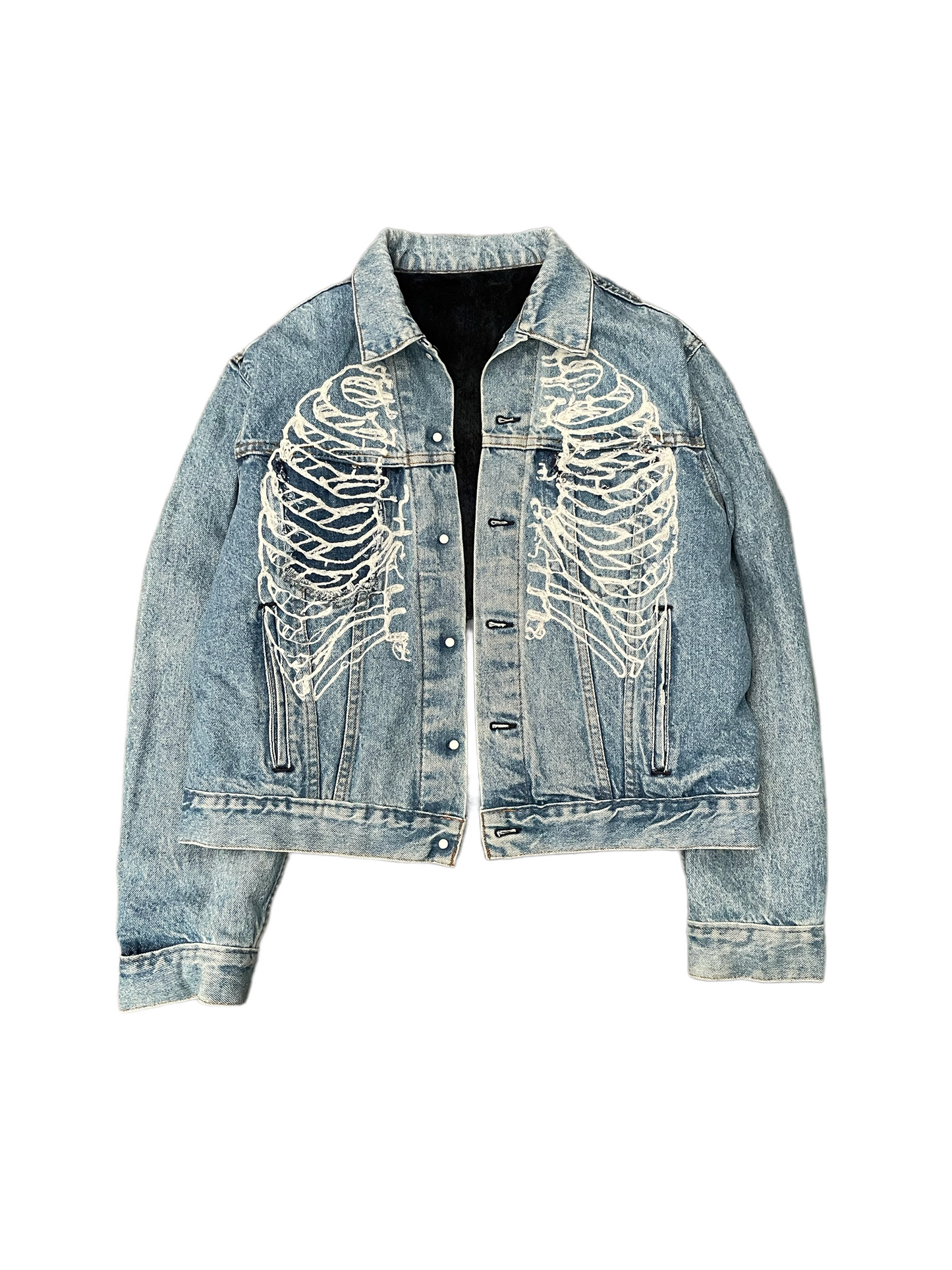 Defective Garments x Reclaimed Ribcage Mohair Reversible Trucker Jacket Small