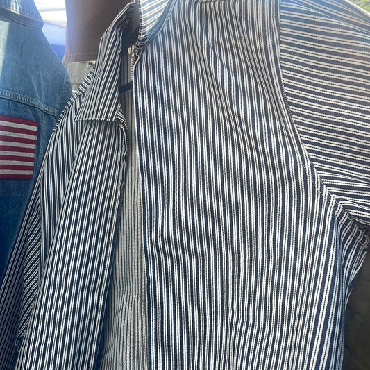 Striped Work Jacket Large