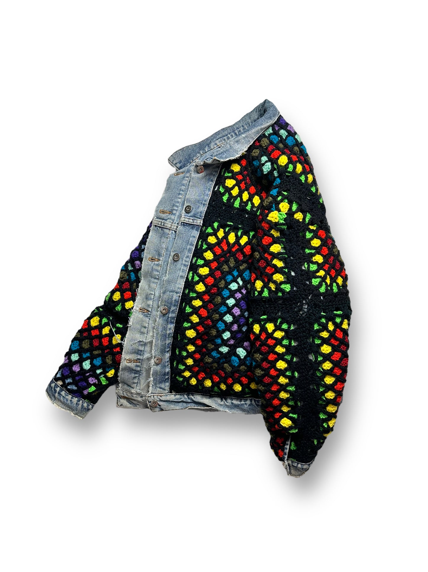 Reversible Crochet Trucker Jacket XXL