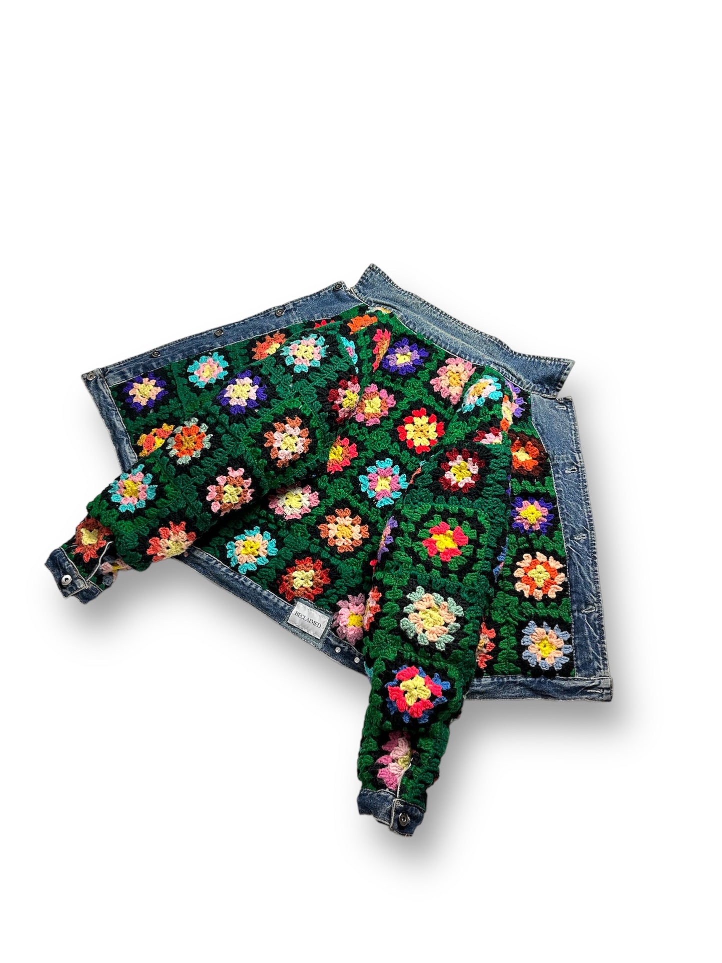 Reversible Crochet Trucker Jacket XL