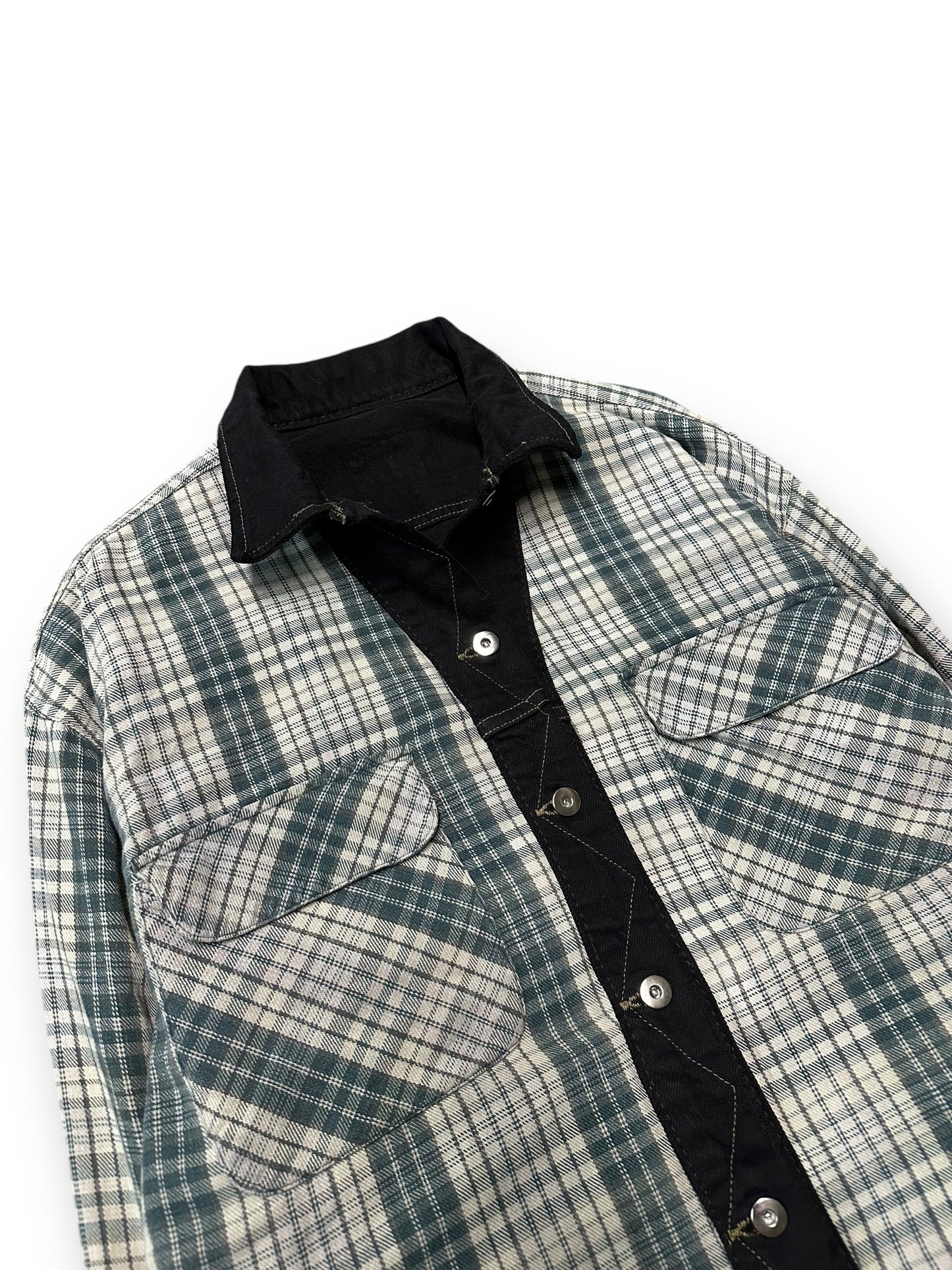 Reversible Plaid Trucker Jacket - (Large)