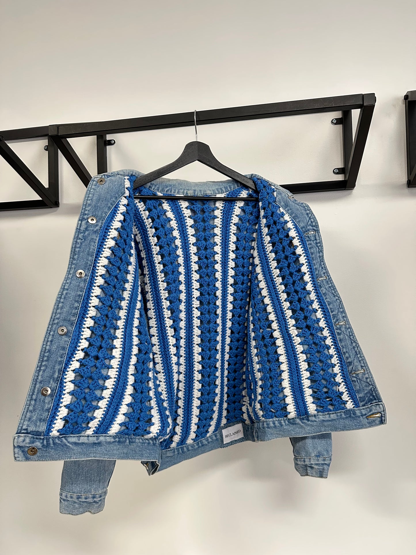 Reversible Crochet Trucker Jacket (M & L)