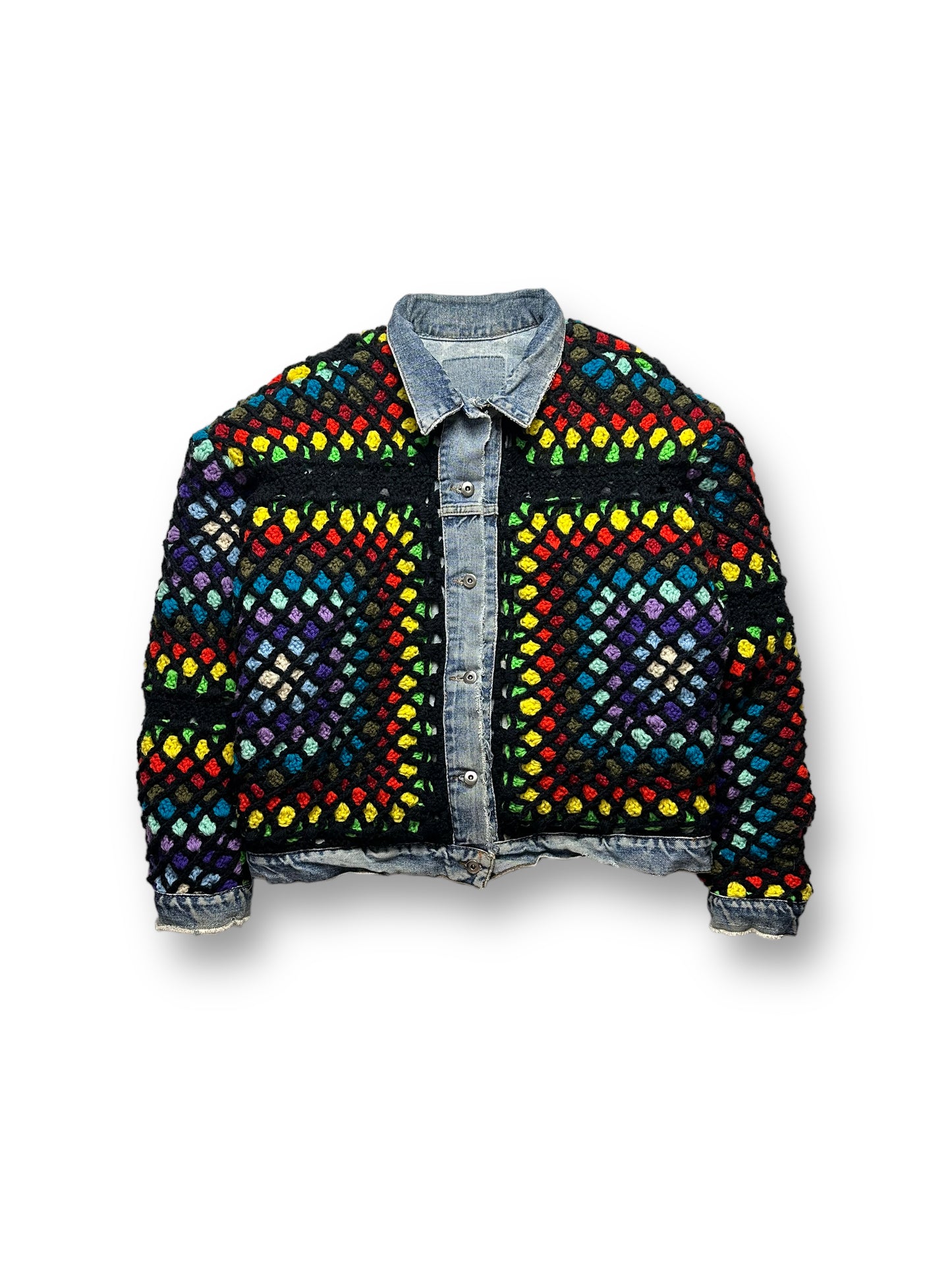 Reversible Crochet Trucker Jacket XXL