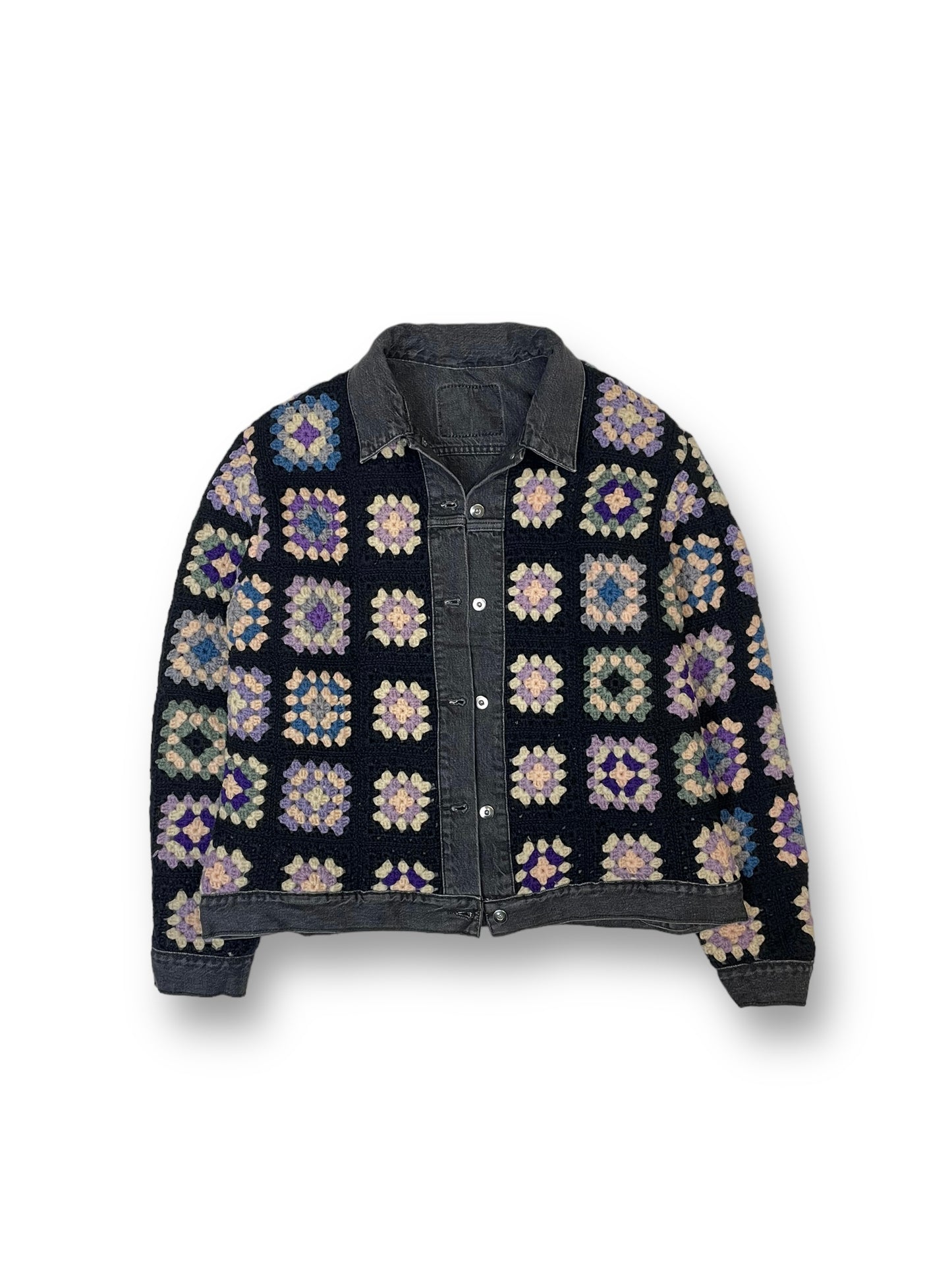 Reversible Crochet Trucker jacket XL