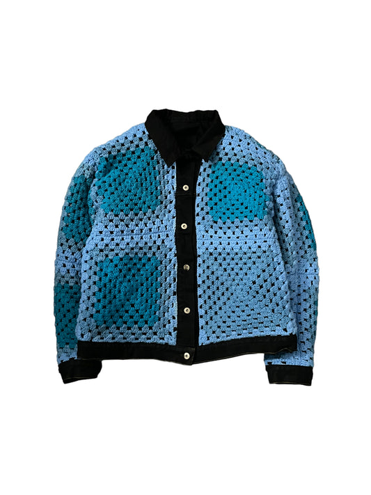 Reclaimed Reversible Crochet Trucker Jacket XXL