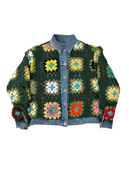 Reversible Crotchet Trucker Jacket Large