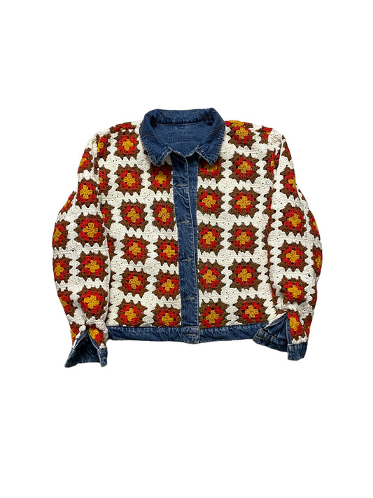 Reversible Crochet Trucker Jacket Large