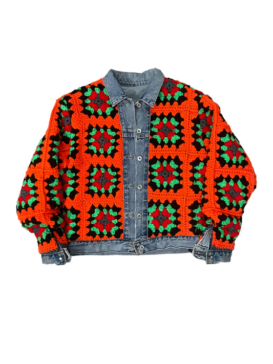 Reversible Crotchet Trucker Jacket Small